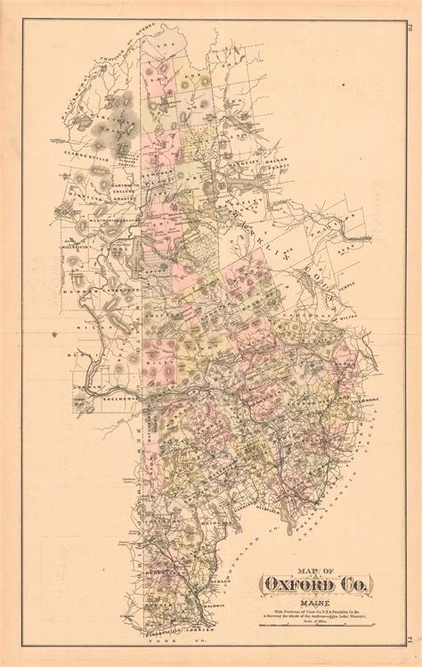 Colbys 1884 Map Of Oxford County Maine Art Source International