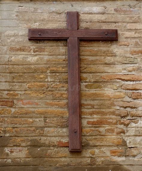 Christian cross on a wall stock image. Image of catholic - 105382987