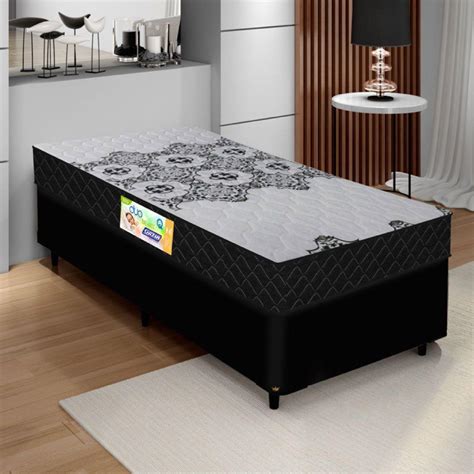 Cama Box Solteiro Colchão Espuma D33 Firme Duo 88x188x60cm 100kg por