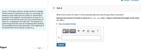 Solved Figure 1 The Figure Shows A Simple Model Of A