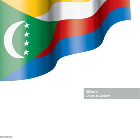 Vetores De Bandeira De Comores Ilustração Vetorial Sobre Um Fundo Branco E Mais Imagens De