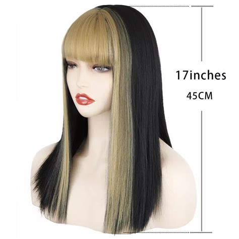 Black Hair With Blonde Highlights In Bangs