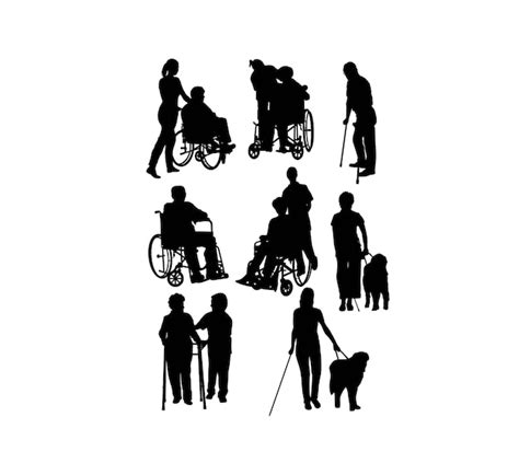 Premium Vector Handicapped And Wheelchair Silhouettes Art Vector Design