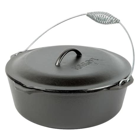 Lodge Qt Cast Iron Dutch Oven With Lid And Spiral Bail Handle L Do