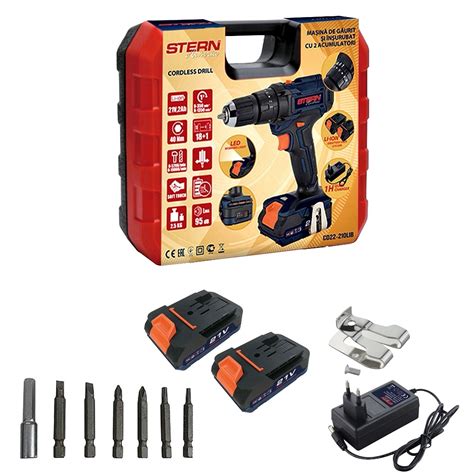 Stern Austria CD22-210LIB fúró-csavarozógép, akkumulátoros ütvefúró, 2 ...
