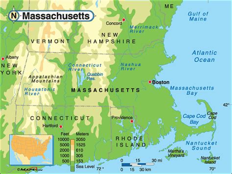 Massachusetts Map - United States 