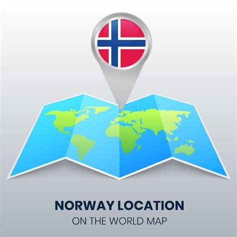 Premium Vector Location Of Norway On The World Map Round Pin Icon Of