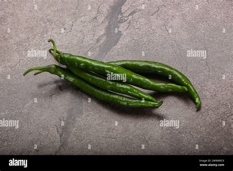 Hot And Spicy Green Chili Pepper Heap Stock Photo Alamy