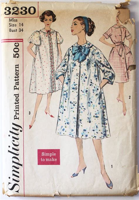 S House Dress Robe Sewing Pattern Womens Robe Housecoat Etsy