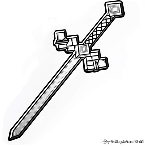 Minecraft Sword Coloring Pages Free And Printable