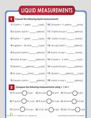 Free liquid measuring worksheet, Download Free liquid measuring worksheet png images, Free ...