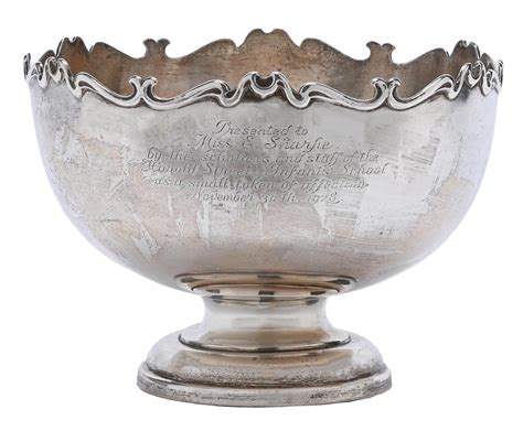 A George V Silver Rose Bowl Cm Diam By Fordham Faulkner