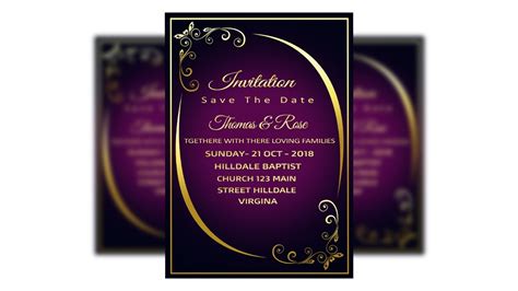 Wedding Invitation Card Design Tutorial In Photoshop YouTube