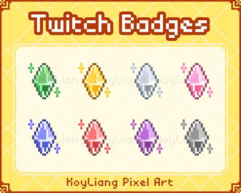 Twitch Sub Insignias Piedras Gema Sparkling Crystal Bit Badge Etsy