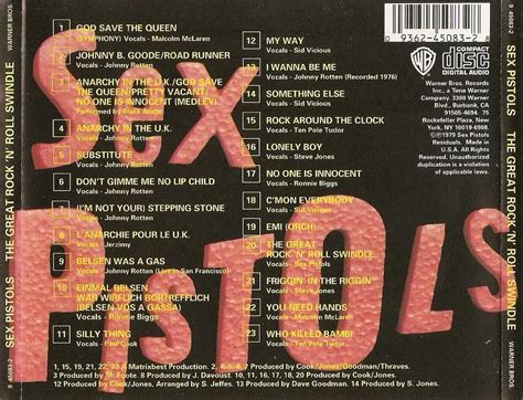 Sex Pistols The Great Rock N Roll Swindle 1979 1993 Reissue