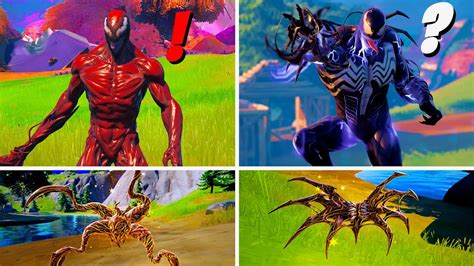 Fortnite Season 8 Carnage And Venom Mythic Symbiote Weapons Location