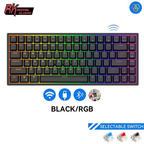 Royal Kludge Rk Tri Mode Hot Swappable Rgb Backlit Bluetooth G Mechanical Keyboard Rk