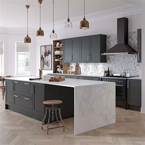 Modern Marble Top Handleless Kitchen Cabinets New Interior Design Matt