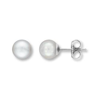 Cultured Pearl Earrings 14K White Gold | Kay