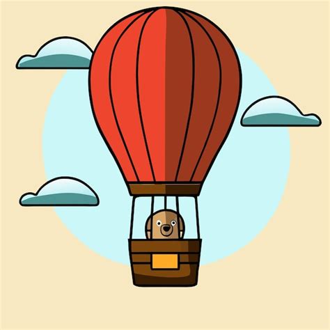Premium Vector Cute Hot Air Balloon Background Caracter