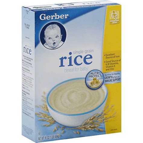 Gerber Single Grain Rice Cereal For Baby Baby Food Snacks Edwards