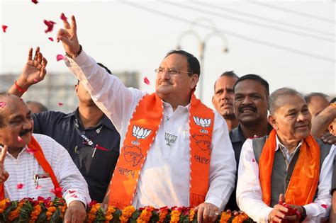 Bjp National President Shri J P Nadda Ji S Road Show In Nadiyad Kheda Gujarat Bharatiya