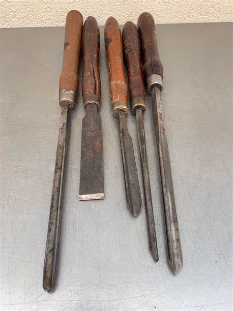 Vintage Spear Jackson Buck Bros Moulson Bros Chisels Lathe Wood Carving