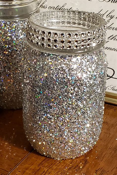 Party Glitter Mason Jars | Glitter mason jars, Glitter glass, Mason jar ...