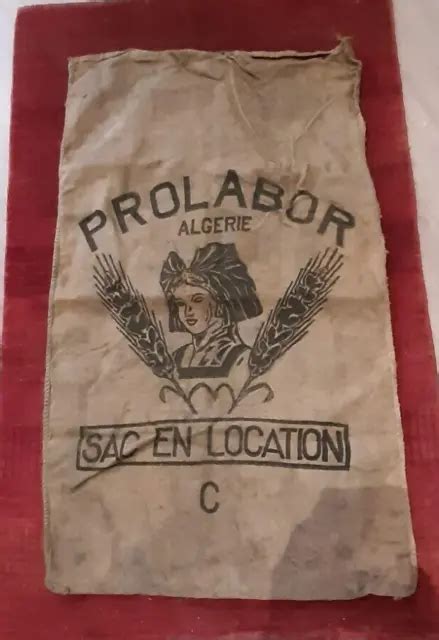 1 GRAND SAC en toile de jute ancien PROLABOR origine Algérie EUR 1 00