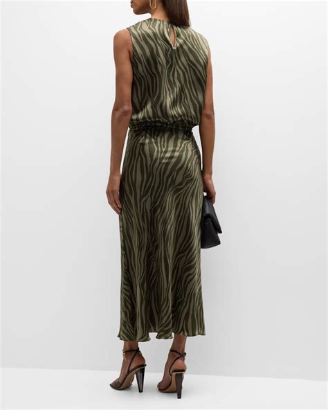 Atm Anthony Thomas Melillo Silk Charmeuse Zebra Stripe Maxi Skirt