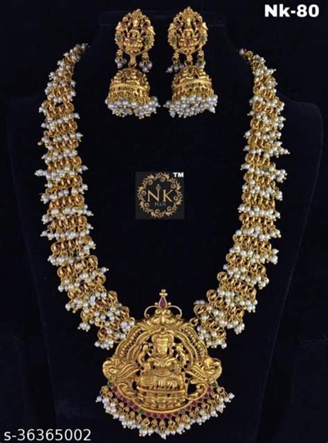 Ethnic Indian Bollywood Gold Plated South Indian Necklace Laxmi Temple