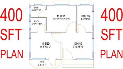 House Plan Design Ep 118 400 Square Feet 2 Bedrooms House Plan