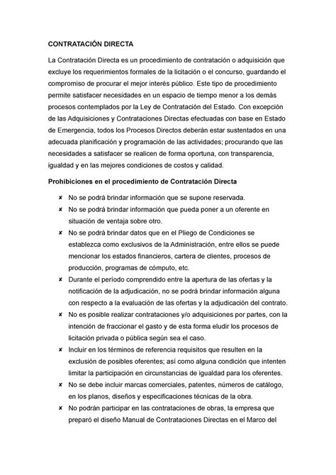 Contrataci N Directa Tareas Contrataci N Directa La Contrataci N