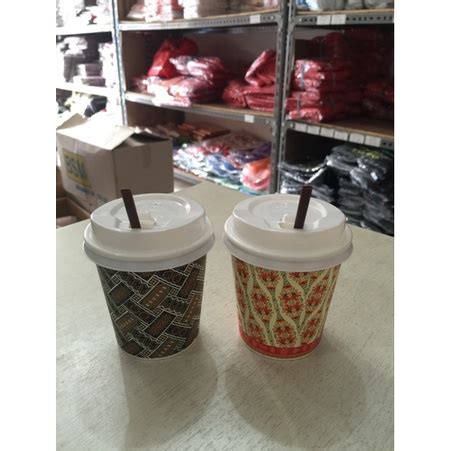 Jual Paper Cup Gelas Kopi Gelas Kertas Batik Uk 6 Oz Isi 50 Pcs