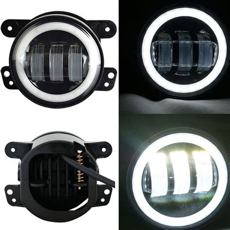 Par Faros Niebla Blanco Jeep Wrangler Jk In Luz Led Drl