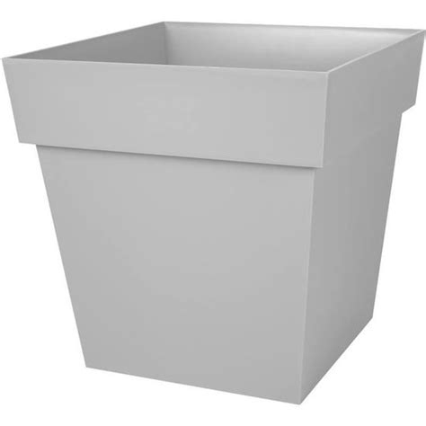 EDA Pot de Fleur Carré TOSCANE 39 cm 38 L 39 x 39 x H 39 cm Gris