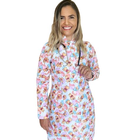 Jaleco Gabardine Pediatria Enfermagem Turma Do Mickey Shopee Brasil