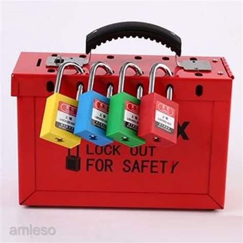 Loto Box For Lockout Tagout Lock Devices Storage Up To 12 Padlocks