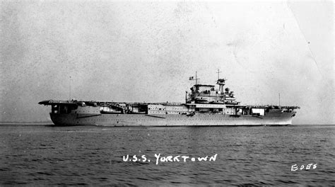 Uss Yorktown Cv 5 Yorktown Class She Was Sunk At The Battle Of Midway During World War Ii