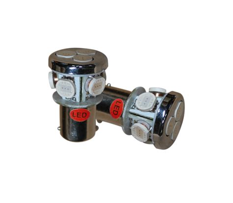 BA15s mit 8 SMD LED's 12-24V - Rot (2st) kopen? - Special Interior