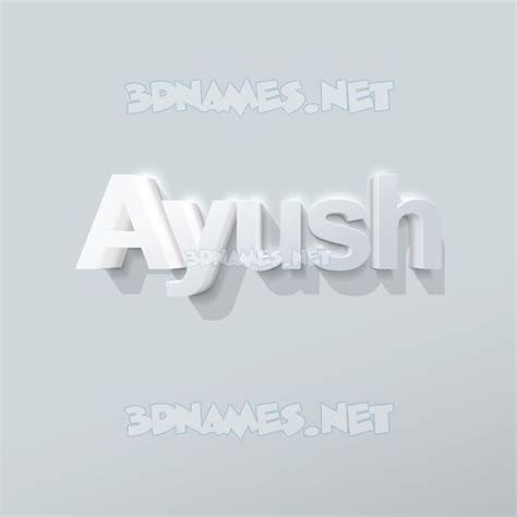 Preview of Clean White 3D name for "ayush"