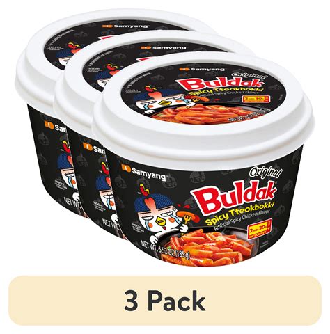 3 Pack Samyang Topokki Hot Chicken Bowl Buldak Tteokbokki 185g