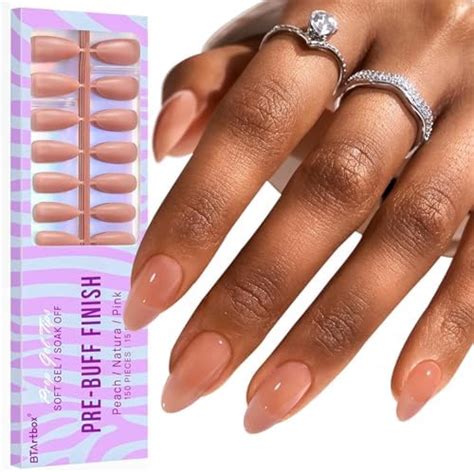 Amazon Gifiky Short Nude Press On Nails Coffin Fake Nails Glitter Nails Tips Full Cover