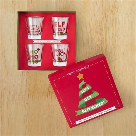 Set Of 4 Christmas Holiday Shot Drinking Glasses | Christmas holidays ...