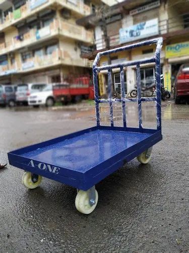 A ONE Mild Steel PLATFORM TROLLEY RALLING TYE Load Capacity 500 KG