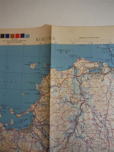 Army Map Service WW II Contour Map of Kokura Central Japan (1945)