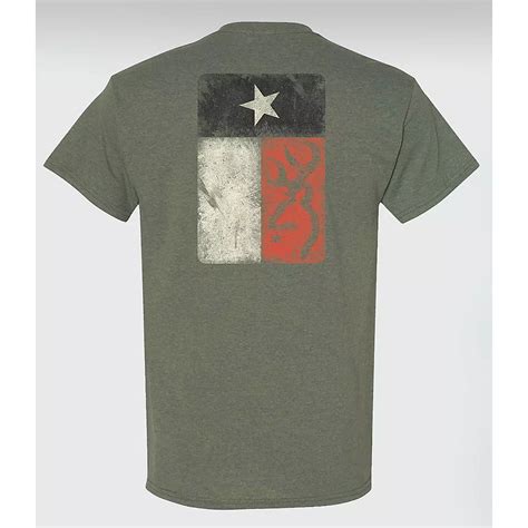 Browning Mens Classic Distressed Texas Flag T Shirt Academy