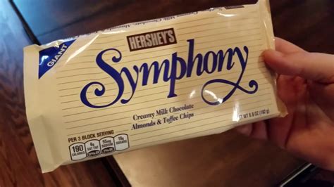 Hershey Symphony Almonds And Toffee Rich Milk Chocolate Bar Review Youtube