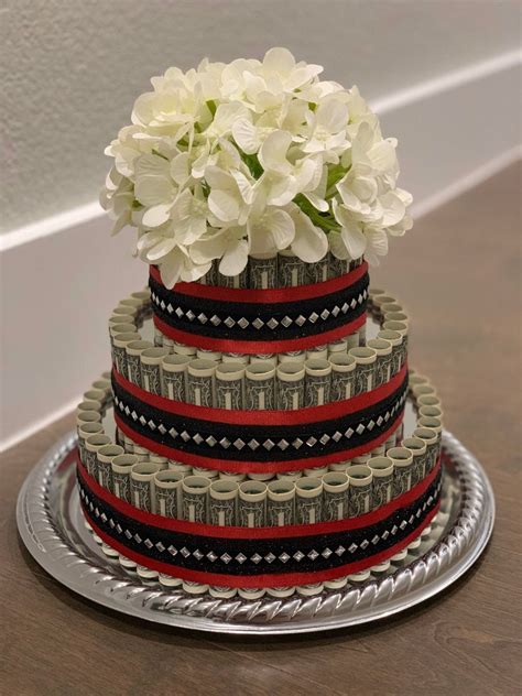 100 Dollar Money Cake 3 Tiered Red And Black Etsy