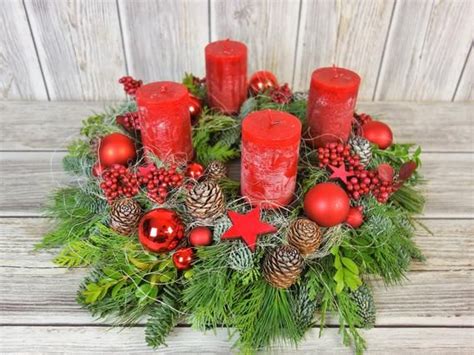 Adventskranz Adventskr Nze Rot Klassisch Weihnachtsdeko Etsy De